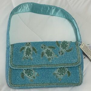 Beaded Sea Turtle Design Women's Bag